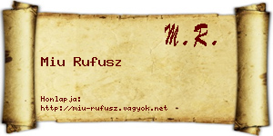 Miu Rufusz névjegykártya